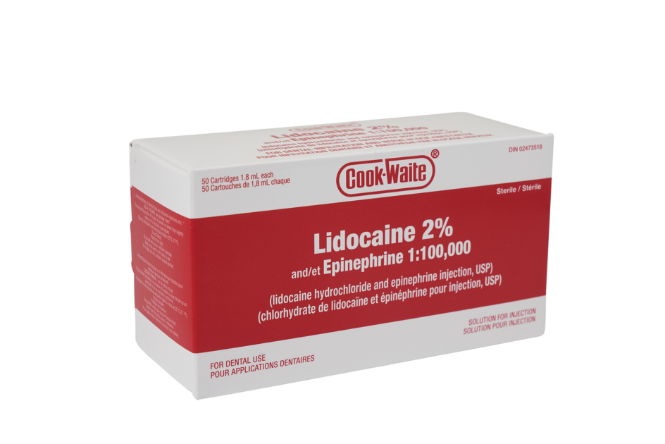 Lidocaine Red 2 (1100,000 Epinephrine) 50/bx Central Dental